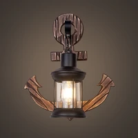 personality iron retro industrial wall lamp restaurant cafe bar home wood glass light living room bedroom wall sconce lamp