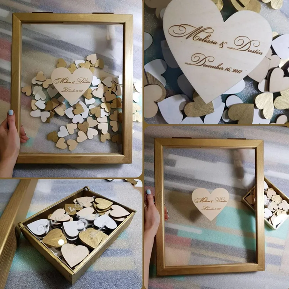 

Custom Modern Transparent Wedding Guest Book, Personalize Any Text Baby shower birthday wedding Drop Box Wish Box Guestbook