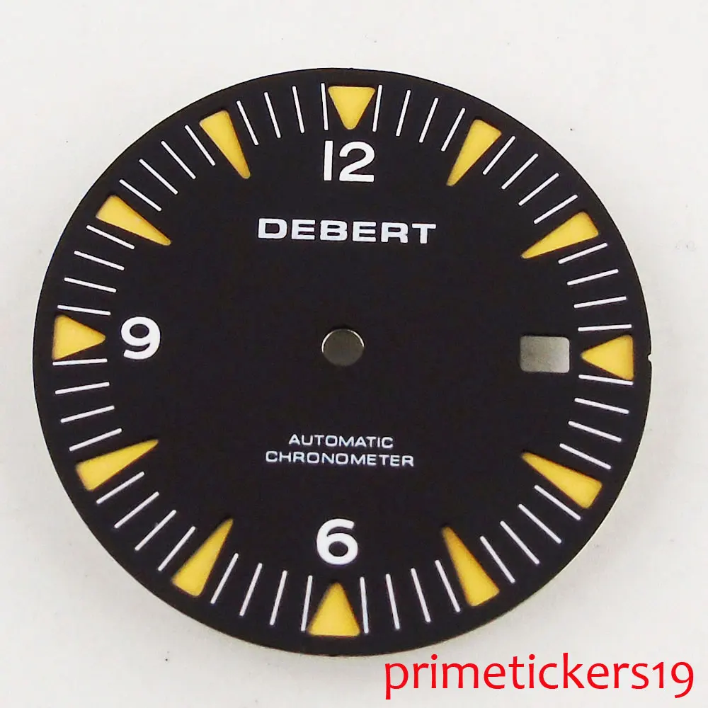 

DEBERT 31mm black dial fit for 2824 2836 movement mens watch