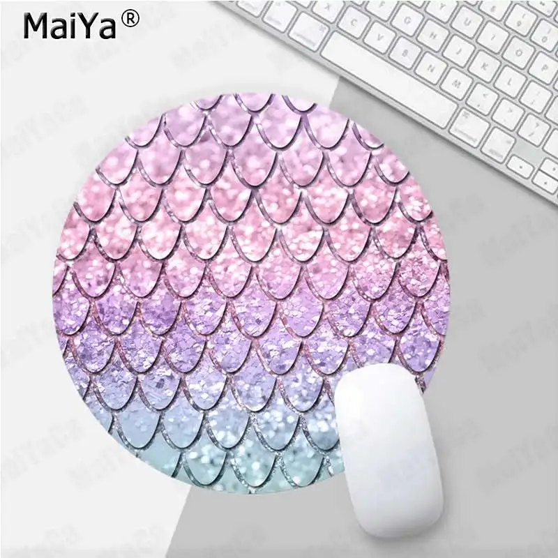MaiYa розовый и синий Модный Блестящий игровой коврик для мыши с русалочкой мягкие