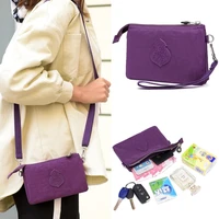 3 zippers lady purses women wallets brand clutch coin purse cards keys money bags nylon short woman girls wallet handbags burse