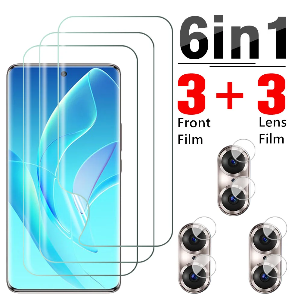 

6in1 Hydrogel Film For Honor 60 Pro Screen Protector For Honor 50 30 20 Pro Plus 30i 20i 10i 10XLite Camera Lens Protective Film