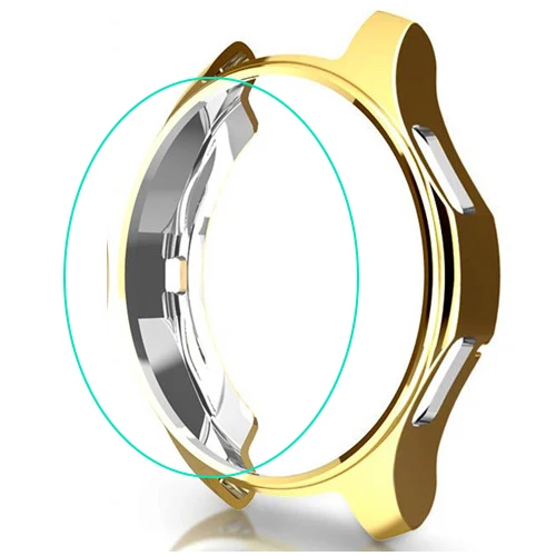 Gold Чехол gear S3 frontier для samsung Galaxy Watch 46 мм 42 мм, чехол galss, мягкий бампер, аксессуары для умных часов, защитный чехол с покрытием - Цвет: Gold