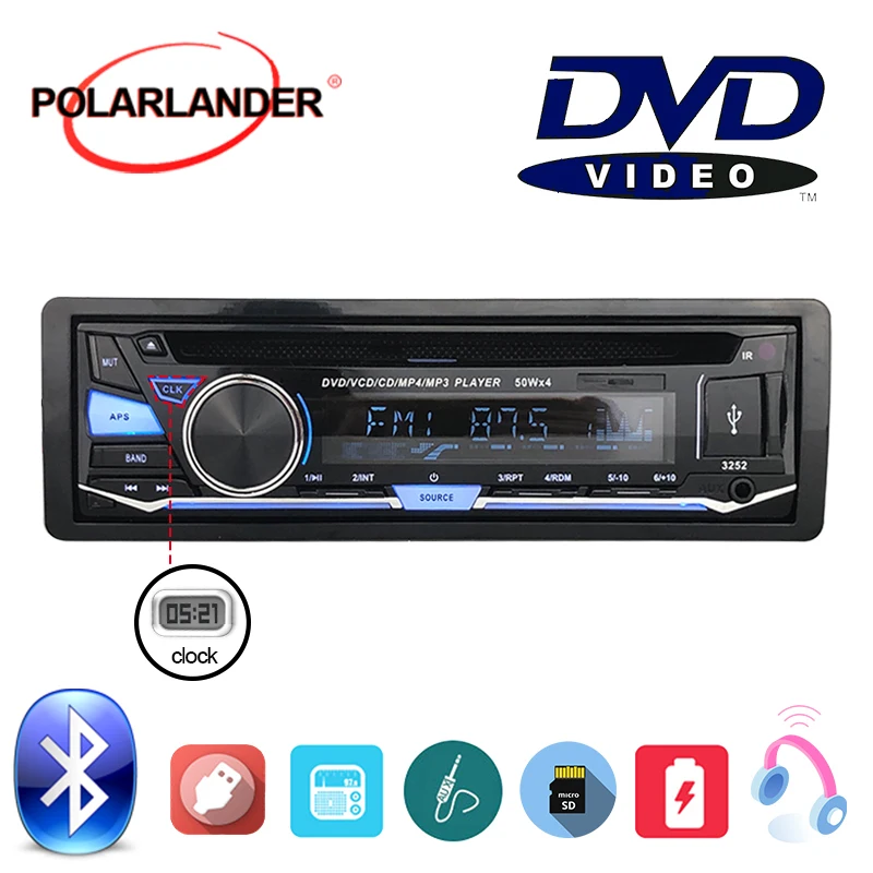 

Car Radio 1 DIN Car MP3 Player Bluetooth Removable Panel CD DVD FM AUX IN USB SD Card Stereo Audio Music With Remote Control