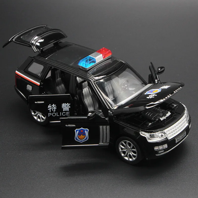 1:32 Высокая Имитация Range Rover SUV полицейский автомобиль детская внедорожная игрушка, модель автомобиля сплав света музыка тянет назад автомобиль для подарков