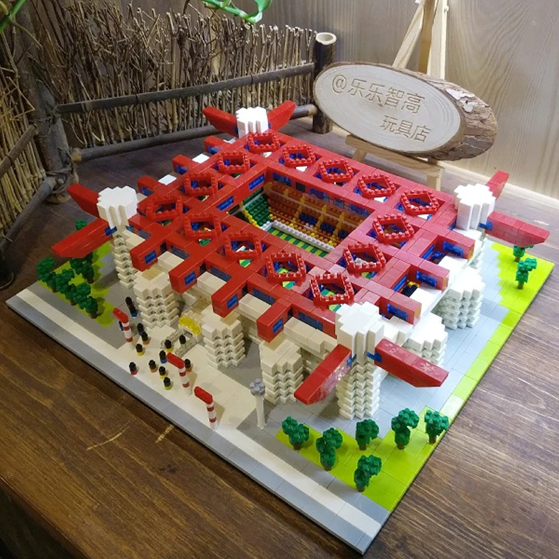 

Football Old Trafford Camp Nou Bernabeu San Sir Stadium Real Madrid Barcelona Club DIY Diamond Building Small Blocks Toy no Box