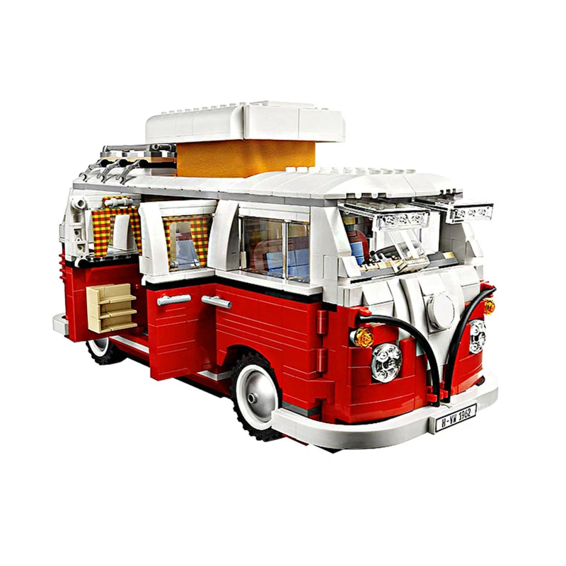 

In Stock 1354PCS Car Bluding Blocks VW T1 Camper Van Block Compatible LepiningTechnic Ideas 10220 Bricks Toys 21001