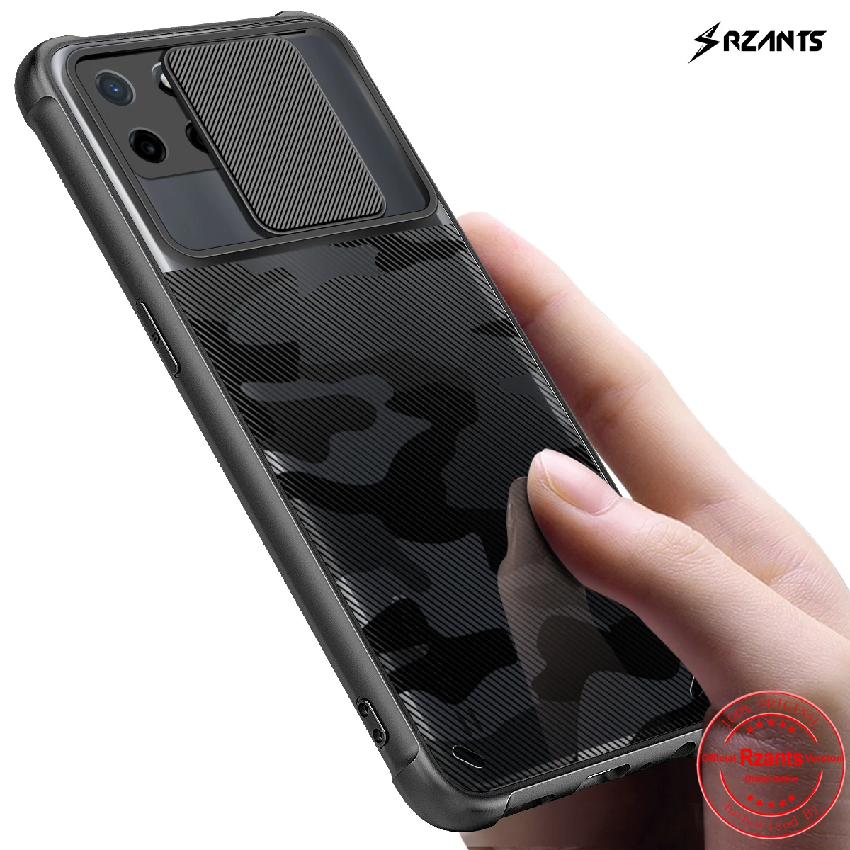 

Чехол Rzants для OPPO Realme C21Y, жесткий [Камуфляжный объектив], Защита камеры, прозрачная крышка Hlaf