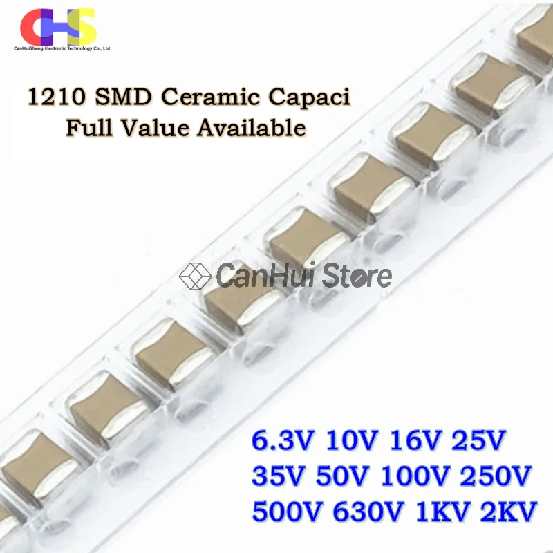 20 шт 1210 SMD конденсатор с алюминиевой крышкой комплект 3225 1 мкФ 2 4 7 10 22 47 100 220 104 105 106 K