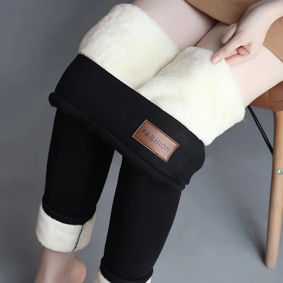 Зимние штаны Термальность леггинсы брюки с высокой талией для женщин фланель