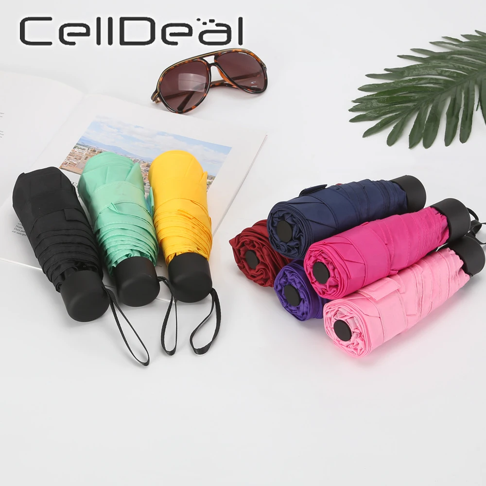 Небольшой складной зонт от дождя 5 раз Женский переносной карманный мини Зонт nti UV