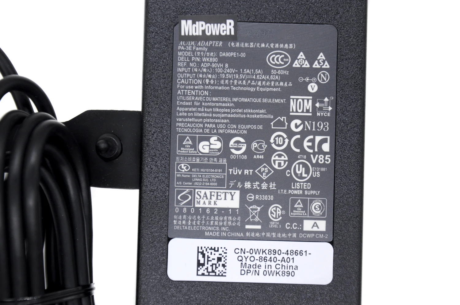 Оригинальный блок питания 19 5 В 1088 а 90 Вт для ноутбука DELL 1400 1420 1440 1450 1464 1525 1545 3300 3400