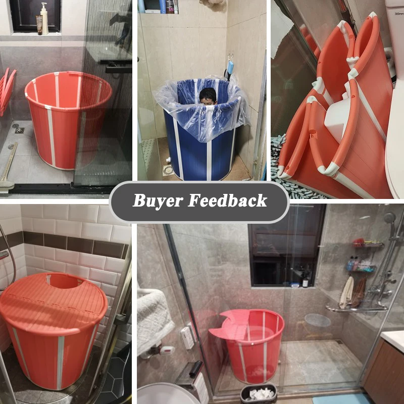 

Babyinner Round Folding Adult Bathtub Eco-Friendly PP+TPE Durable Bath Bucket Portable Storage Folding Tub In Bathroom