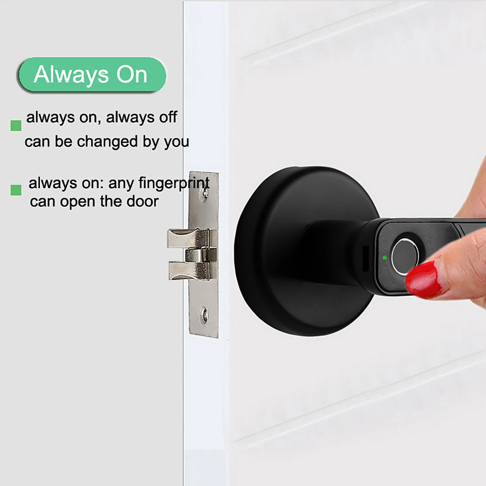 

WAFU Smart Fingerprint Handle Lock Electric Door Lock with Automatic Sensor Mechanical Key Cordless Security Lock Zinc Alloy