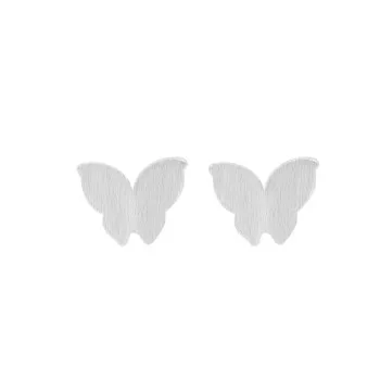 

S925 Sterling Silver Earrings Brushed Butterfly Earrings Korean Women's Simple Hypoallergenic Small Earrings Earrings ES-97