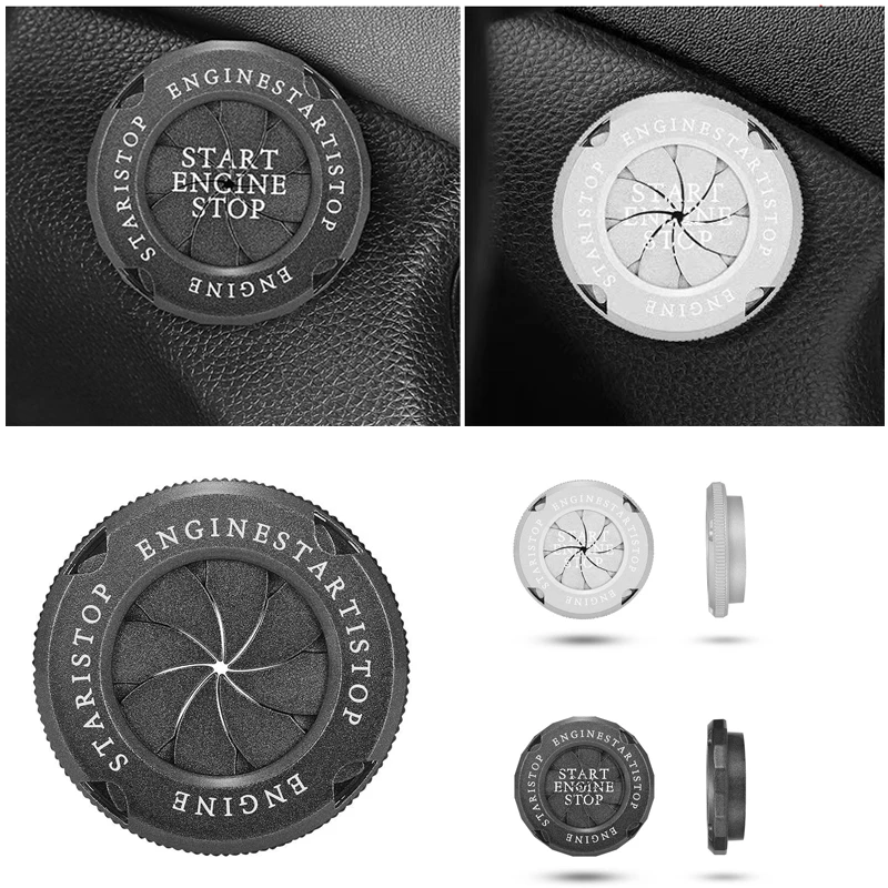 

Car Engine Start Stop Universal Button Cover Sticker, Rotatable Switch Protection Cap, Car Decoration Accessories