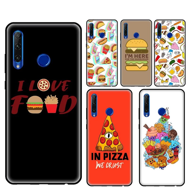 Чехол для телефона с гамбургером фри пиццей фаст-фудом Huawei Honor 50 20 4C 6C Pro 7A 7C 8A 9A 8S 9S
