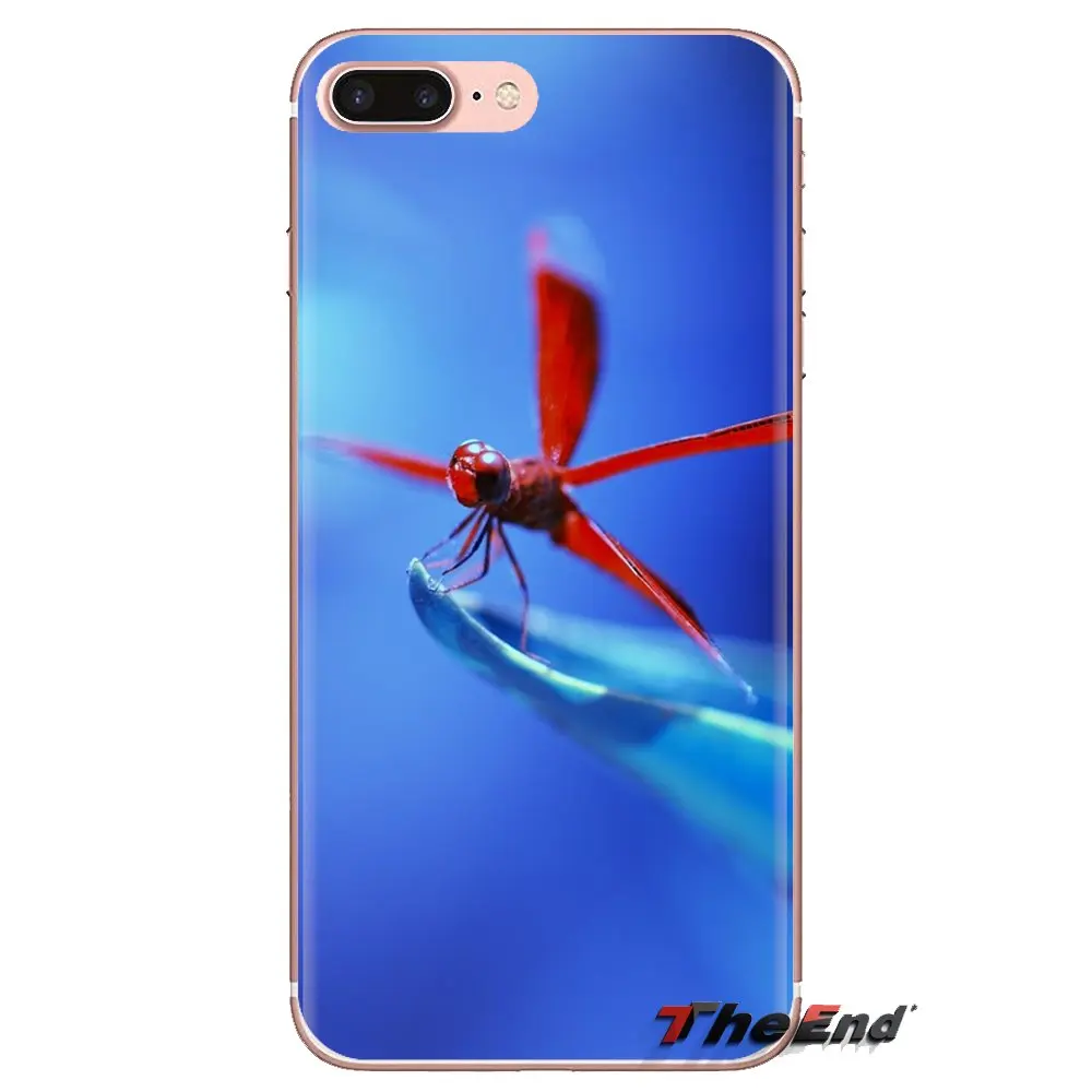 Для iPod Touch Apple iPhone 4 4s 5 5S SE 5C 6 6S 7 8 X XR XS Plus MAX мягкие прозрачные чехлы синяя стрекоза |