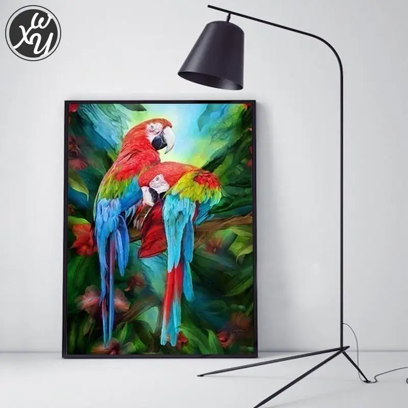 WEIWEI набор для рисования со вспышкой картина с попугаями полным алмазным рисунком
