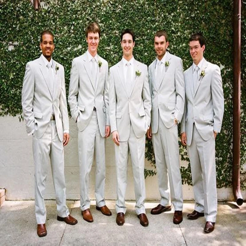 2022 Hot Selling Flat Collar One Button Men's Suits 2 Pieces Slim Fit Trendy Custom Made Bridegroom Wedding Wear Tuxedos Blazer