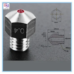 titanium alloy mk8 ruby nozzle 0 4mm 1 75mm nozzles high temperature for petg abs pet peek nylon 3d printer parts free global shipping