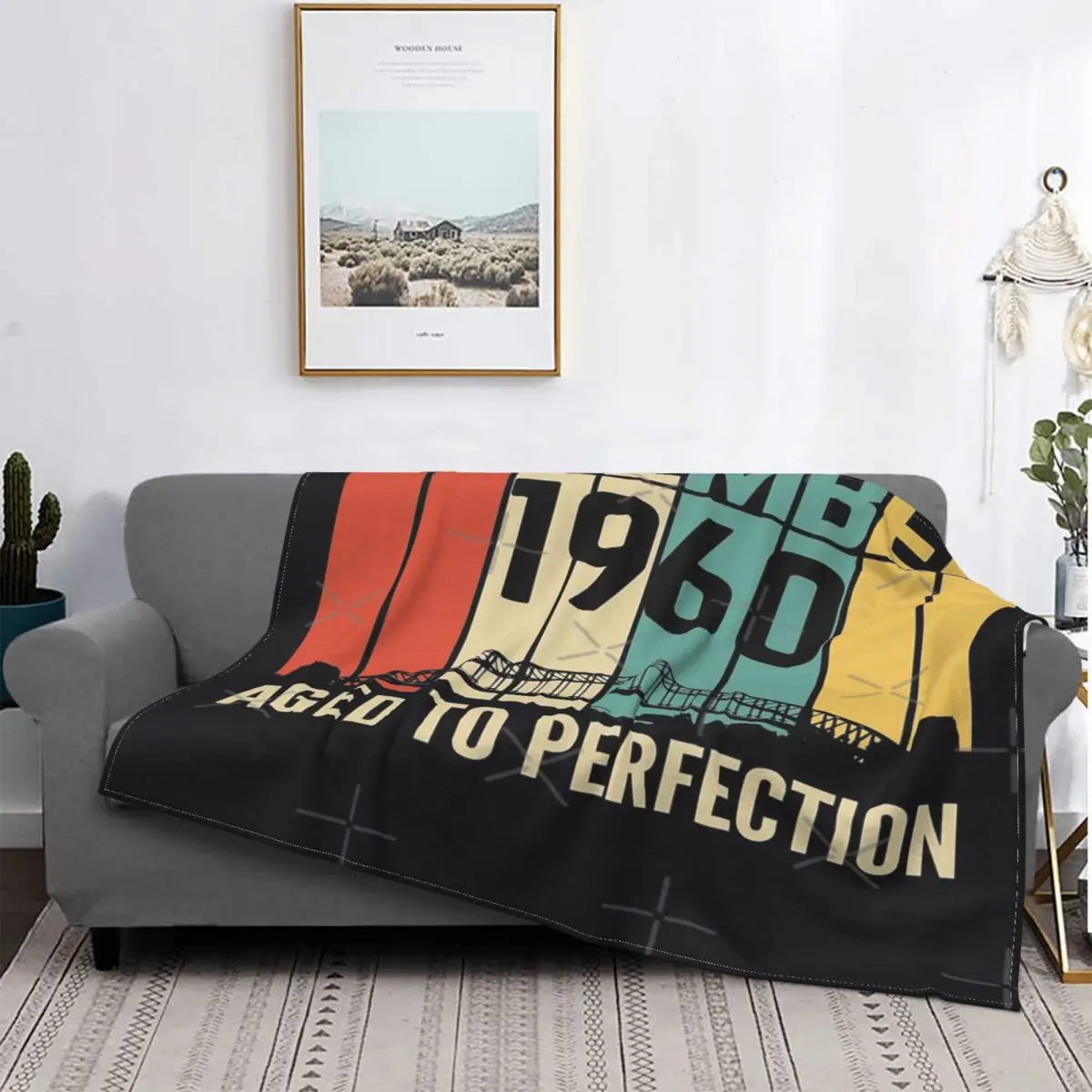 

Manta de muselina a cuadros para cama, edredones a cuadros, toalla de playa, 1960 de diciembre