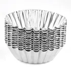 6 шт. изящные, нержавеющая сталь полезные противни для пирога цветок многоразовые кекс чашки выпечка для кексов форма для Кухня формы для выпечки набор (серебро)