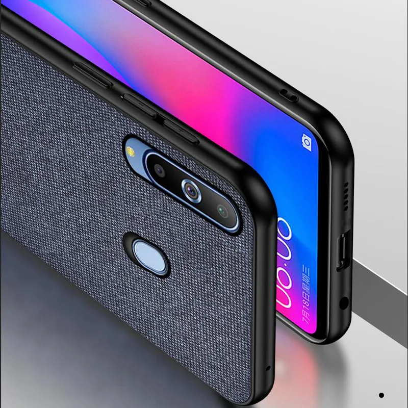 Fabric Cloth PU Leather Phone Case For Samsung Galaxy A8s Soft Silicone Hard PC Protective Cover SM G8870 |