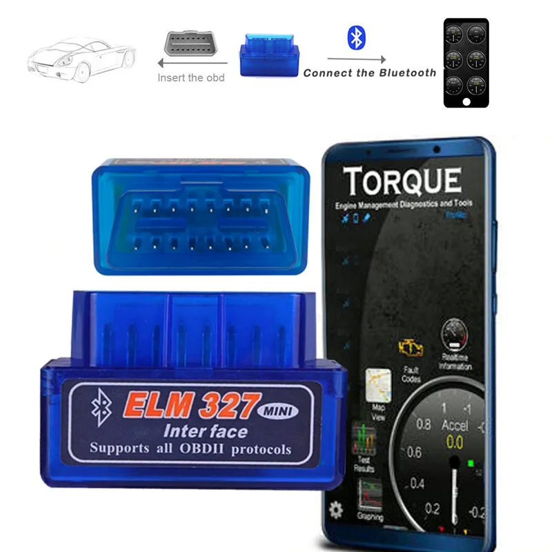 Автомобильный диагностический инструмент ELM327 Bluetooth V1.5 OBD2 для Volvo XC60 XC90 Toyota Renault Opel