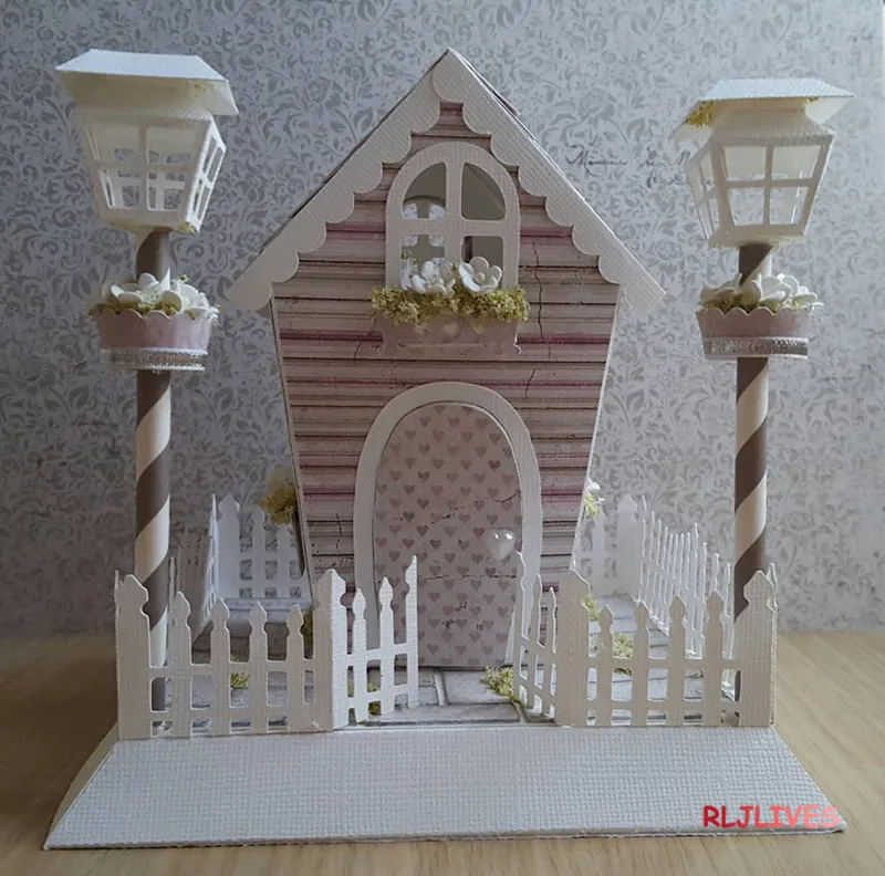 

Крошечный фонарь и дом металлические режущие штампы трафареты для DIY штамп для скрапбукинга/фотоальбом Декоративные тиснения DIY бумажные к...