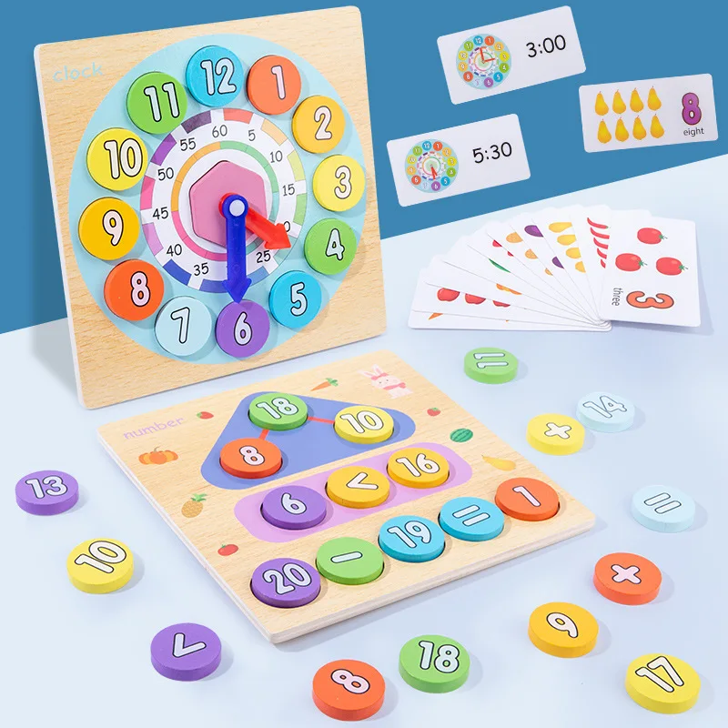 

New Children's Clock Digital Letter Early Education Cognitive Enlightenment Jigsaw Puzzle Building Block Education Puzzle Toy