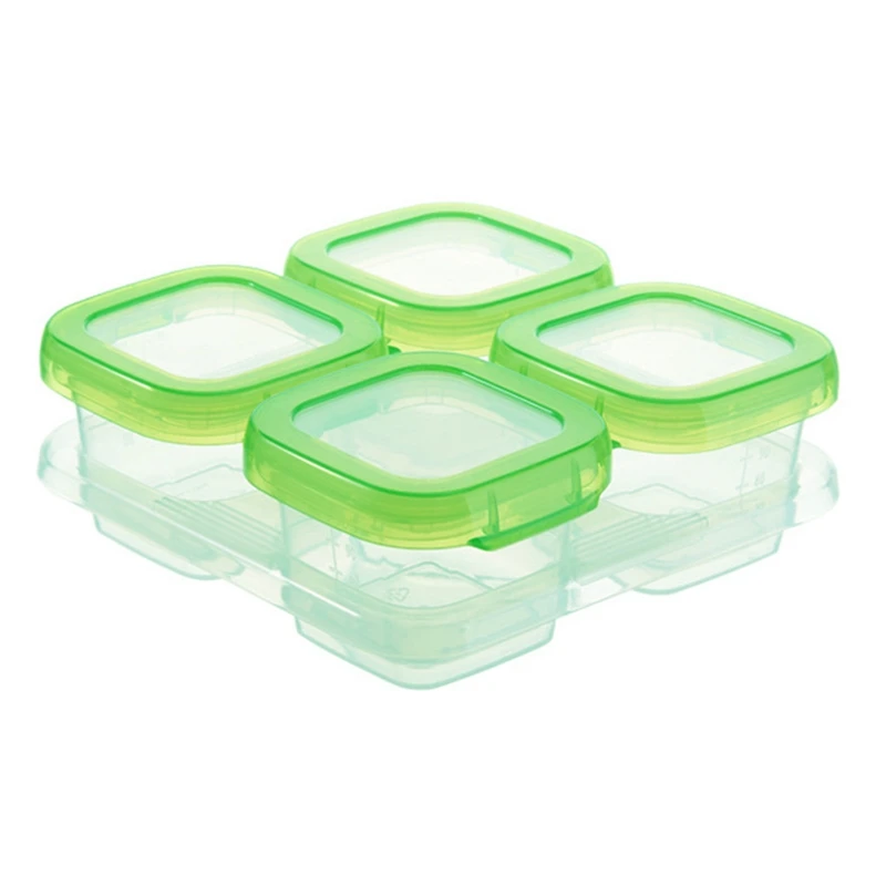 

4Pcs/Set New Fashion Baby Food Supplement Box Sealed Box Fresh-keeping Compartment Packaging Mini Airtight Container