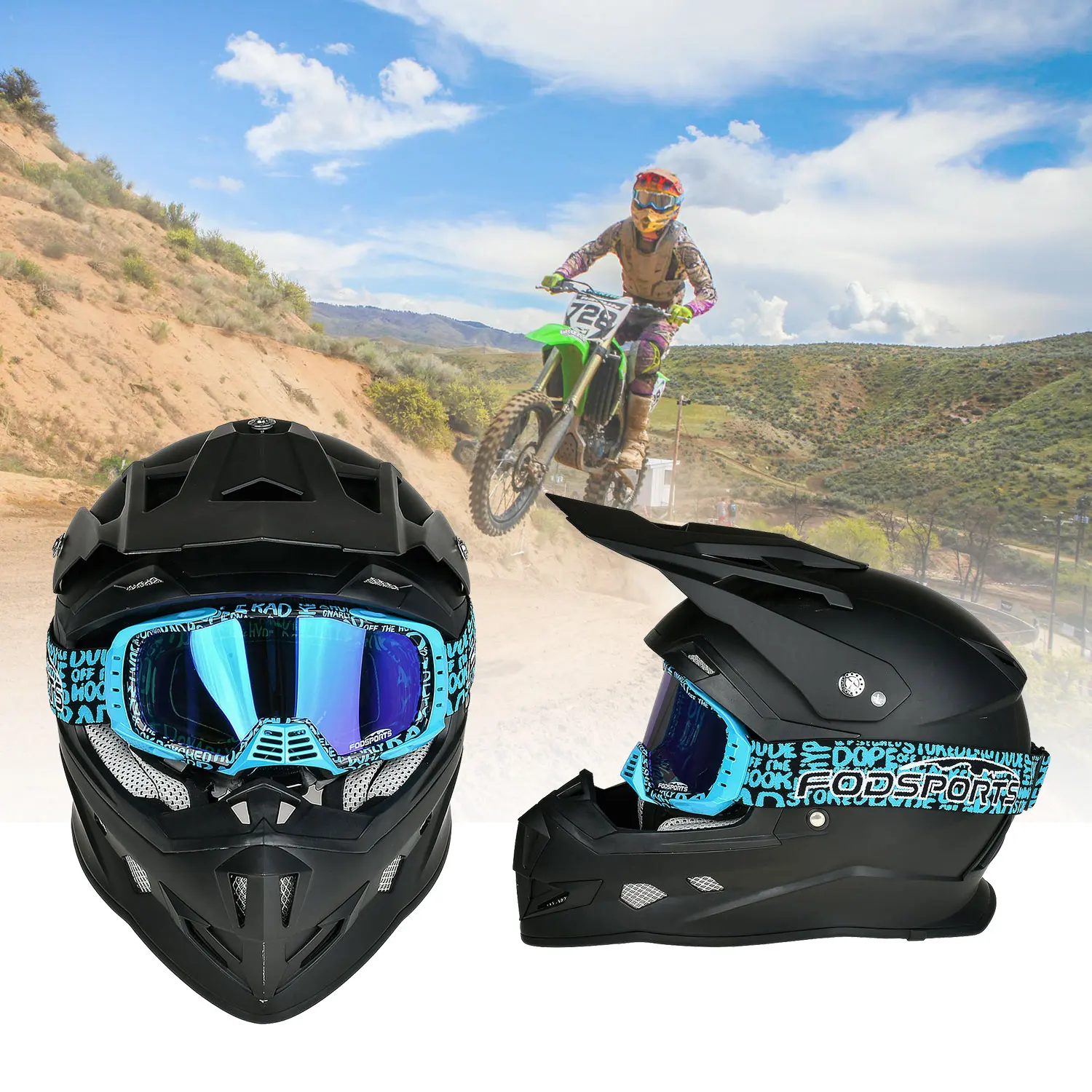 Fodsports мотоциклов для мотокросса Unisex Солнечные очки Очки плавания TPU рама REVO