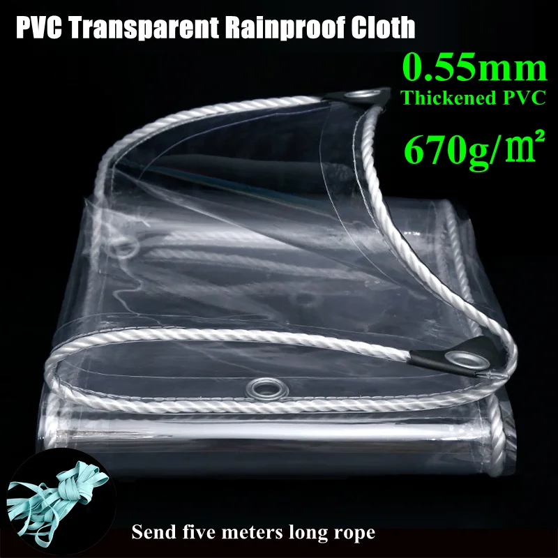 Tela impermeable de PVC transparente, tama&ntilde;o personalizado, 3x5m, 1 unidad-0