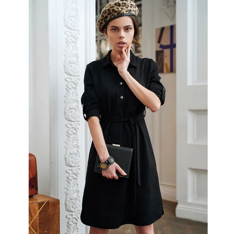 Женское повседневное прямое вечернее платье с поясом элегантное однотонное мини