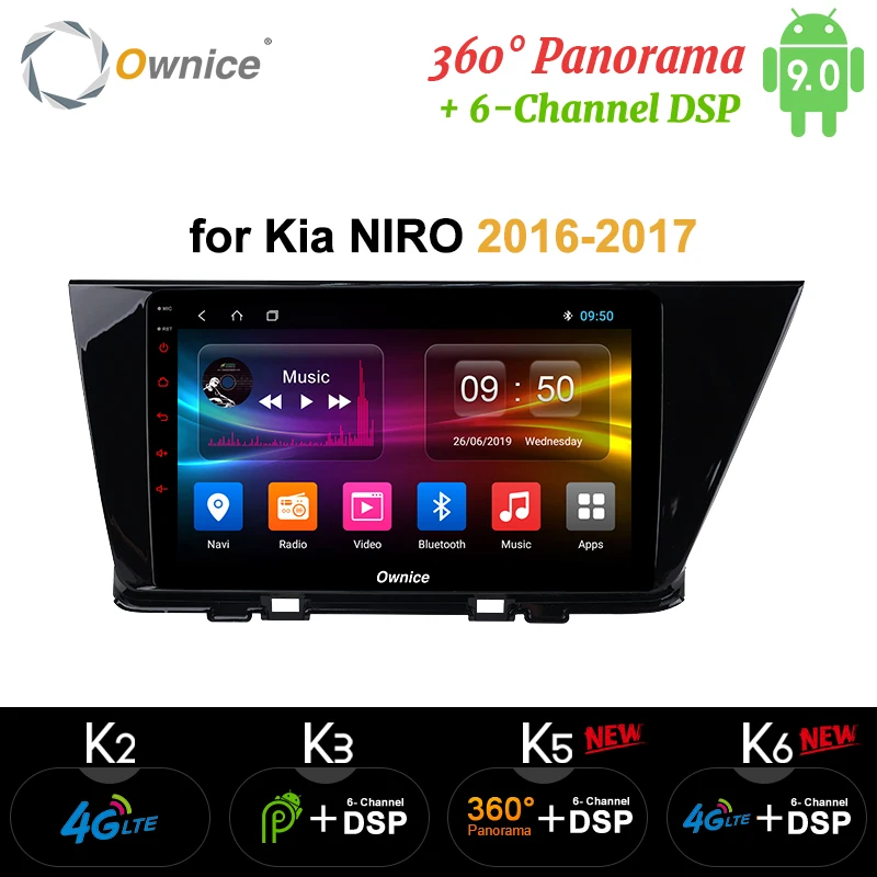 Ownice Android 9 0 Octa 8 Core 360 Panorama k3 k5 k6 для KIA NIRO 2016 2017 автомобильный DVD плеер Navi GPS радио 4G LET