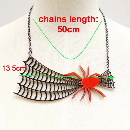Новое поступление модное акриловое ожерелье с подвеской в виде паутины короткая