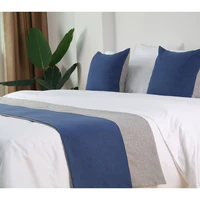 simple modern hotel bed flag bed runner luxury homestay cotton linen bed tail towel wedding room bed tail pillowcase