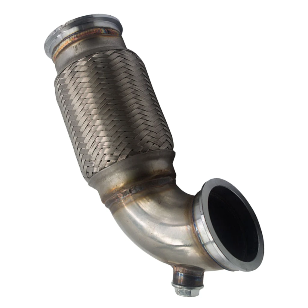 

2.5" V-Band Downpipe Low Profile 90Deg w/Flex bellow pipe stainless+ O2 Plug