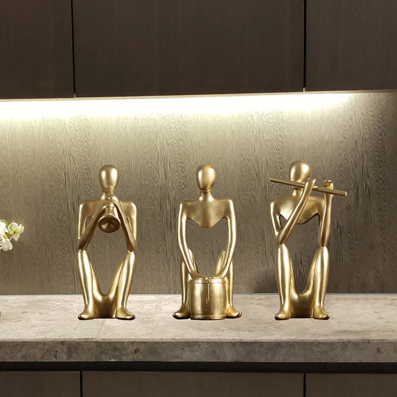 Strongwell набор золотых полос абстрактная скульптура современные статуи человека из