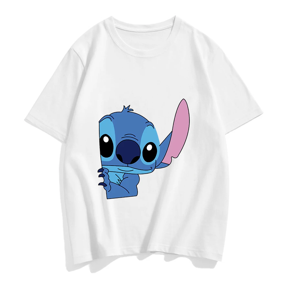 

Funny Japanese Ninja Stitch T-shirt Disney Women Clothing Summer Short Sleeve Ladies Tops 2021 Harajuku Cartoon Graphic Tees Top