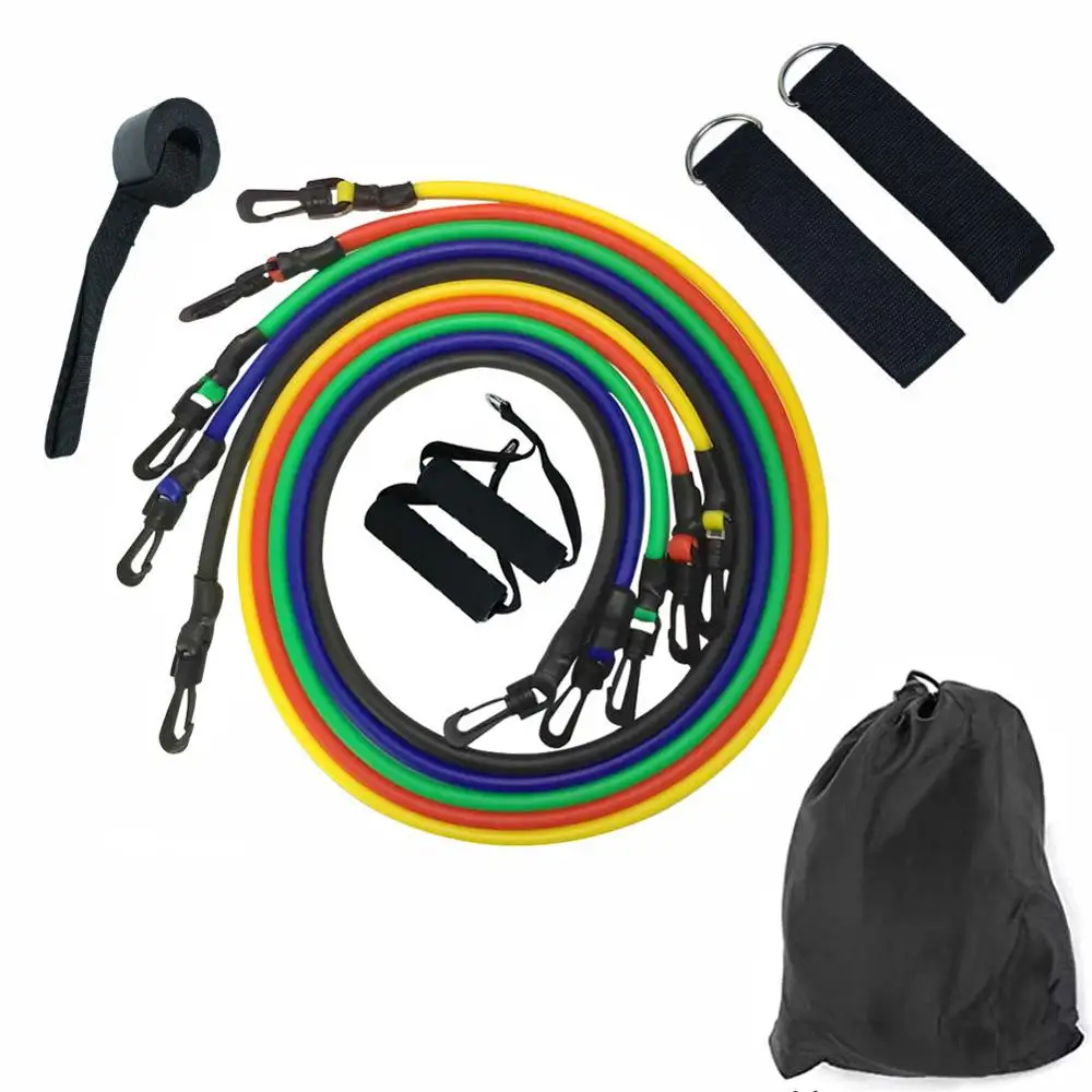 Домашние тренажеры для тренировок 11 шт./компл. тянущаяся веревка фитнеса
