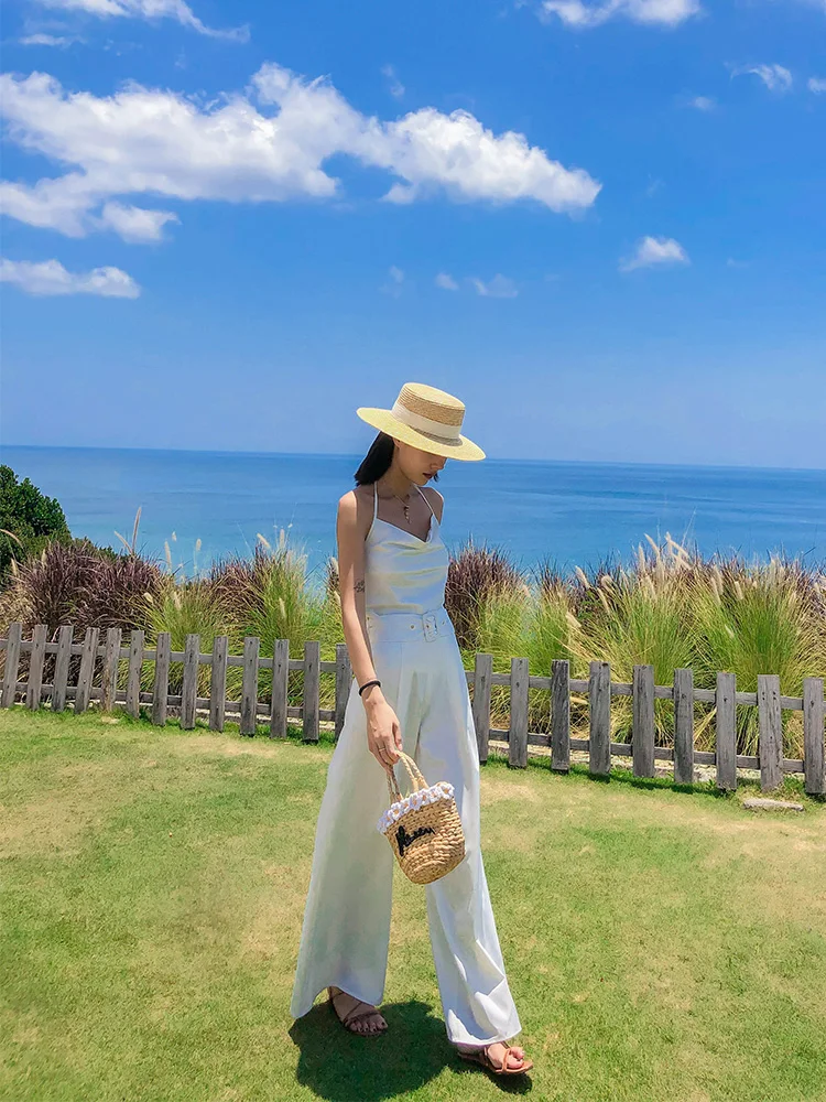 Женский сексуальный комплект из топа и брюк однотонный белый топ с открытыми