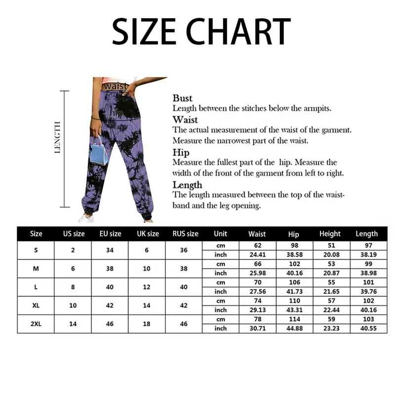 

Women Mid-Waist Joggers Trousers Tie Dye Printed Sweatpants Casual Loose Sports Wear Female Drawstring Side Pockets Leggings