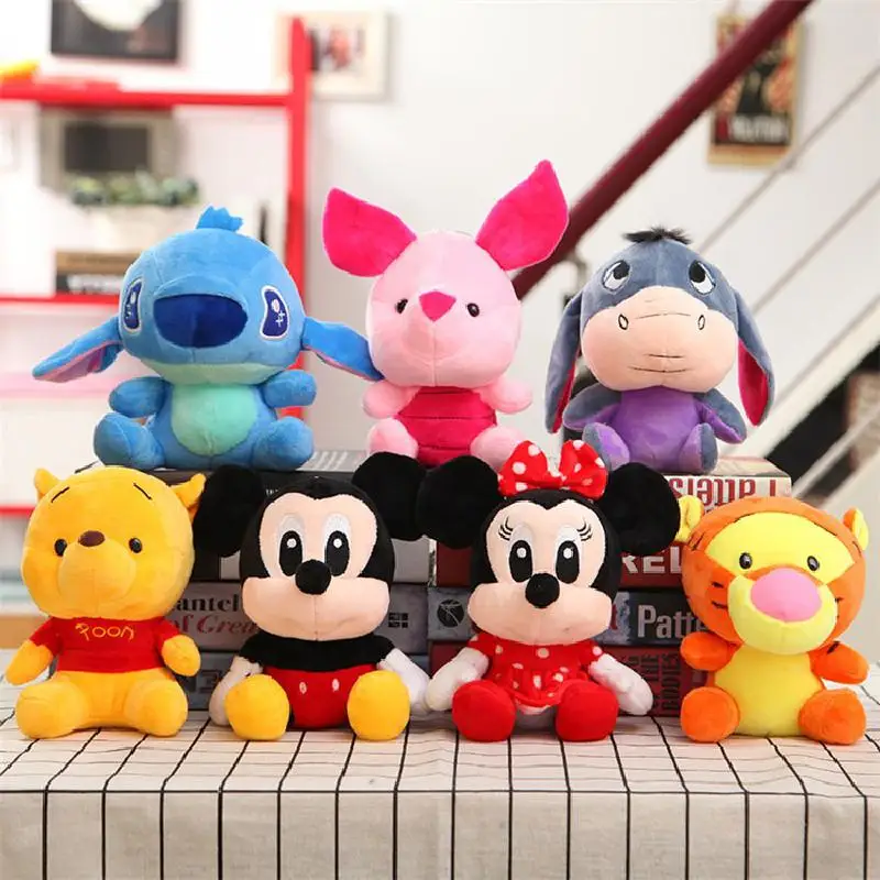 

Симпатичные плюшевые куклы Disney Винни-Пух плюшевый тигр плюшевый пиглет Eeyore Ослик Минни Микки Маус Стич плюшевые милые игрушки