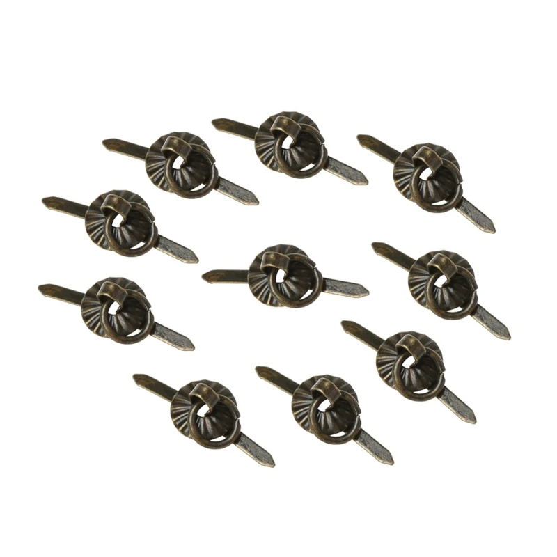

10pcs Green Bronze Color Ring Pin Handle Drawer Cabinet Desk Pull Knob Furniture L69A