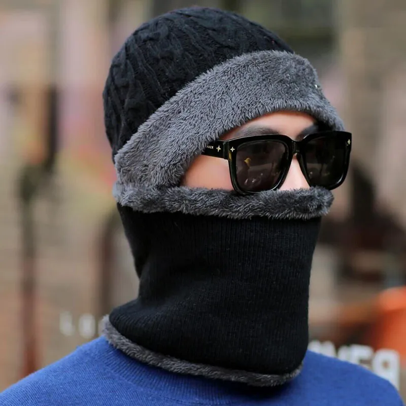 Брендовые зимние шапки для мужчин Skullies Beanies Мужская зимняя вязаная шапка из крученой пряжи шарф из шерсти женская маска капота мужская шапка