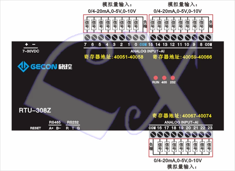 24 way AI analog 0-20mA 0-10V ADC acquisition Modbus IO module Support RS232 RS485 RTU protocol | Обустройство дома