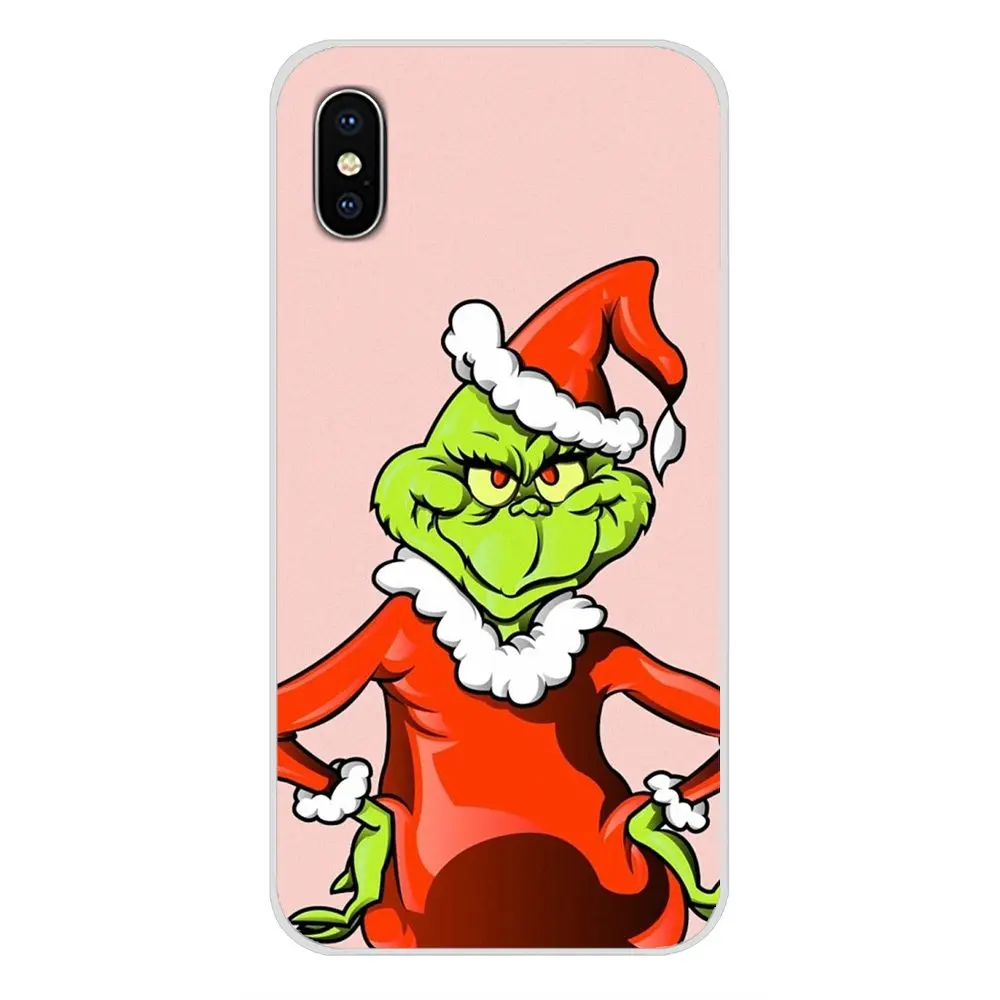 images 3 Дизайнерский чехол для Apple IPhone X XR XS MAX 4 4s 5 5S 5C SE 6 6S 7 8 Plus ipod touch 5 6 зеленый монстр Grinch палантин Рождество - Цвет: images 3