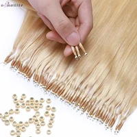 s noilte 1gstrand nano rings micro links human hair extensions micro bead pre bonded 16 24inch 50pcs straight natural blonde